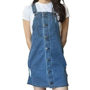 Element Brand New Women’s Halter Denim Dress w/ Silver- 99% Cotton- Size Small